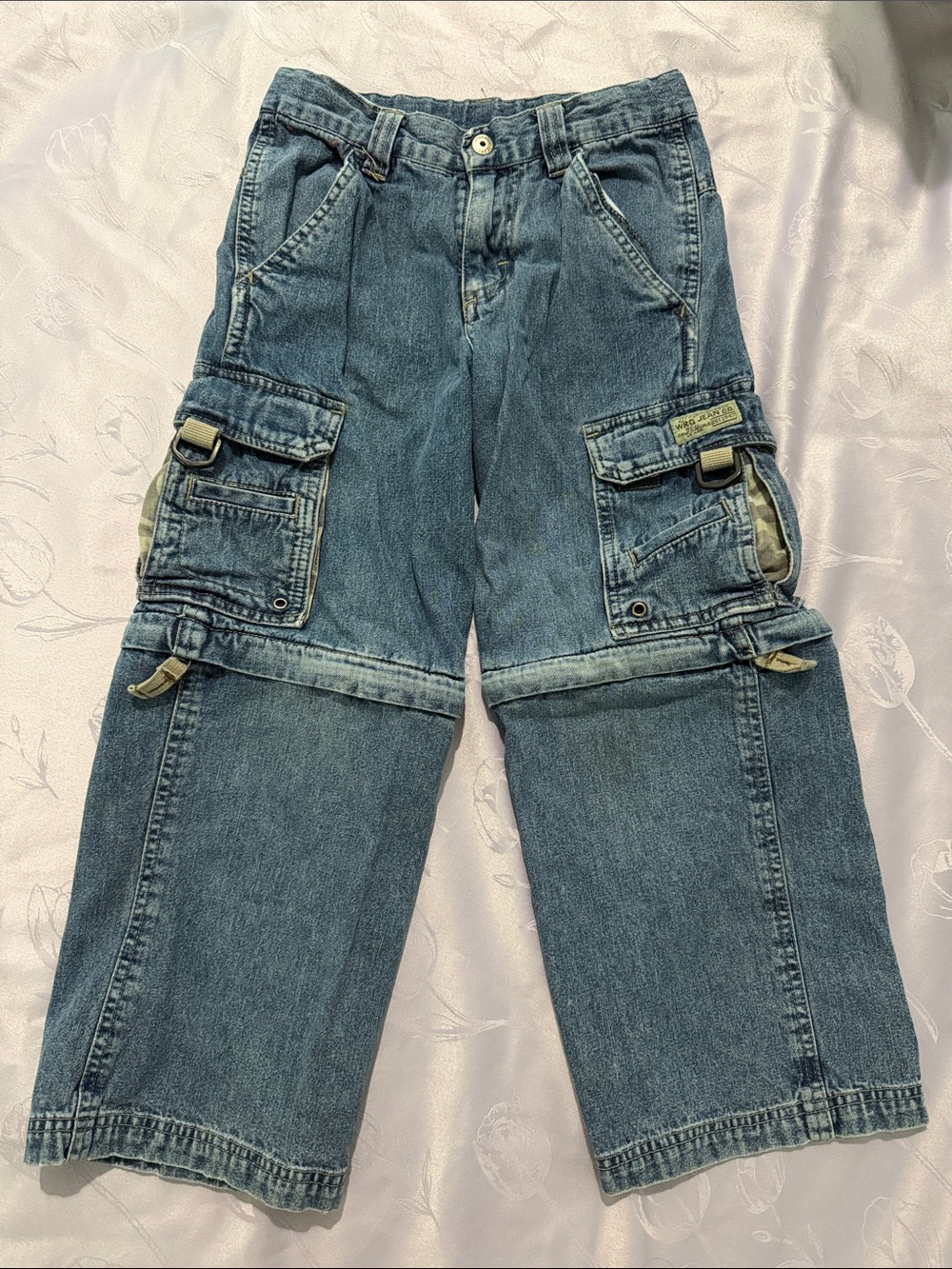 Wrangler Boys 8 Blue Convertible Cargo Jeans SEE DESCRIPTION